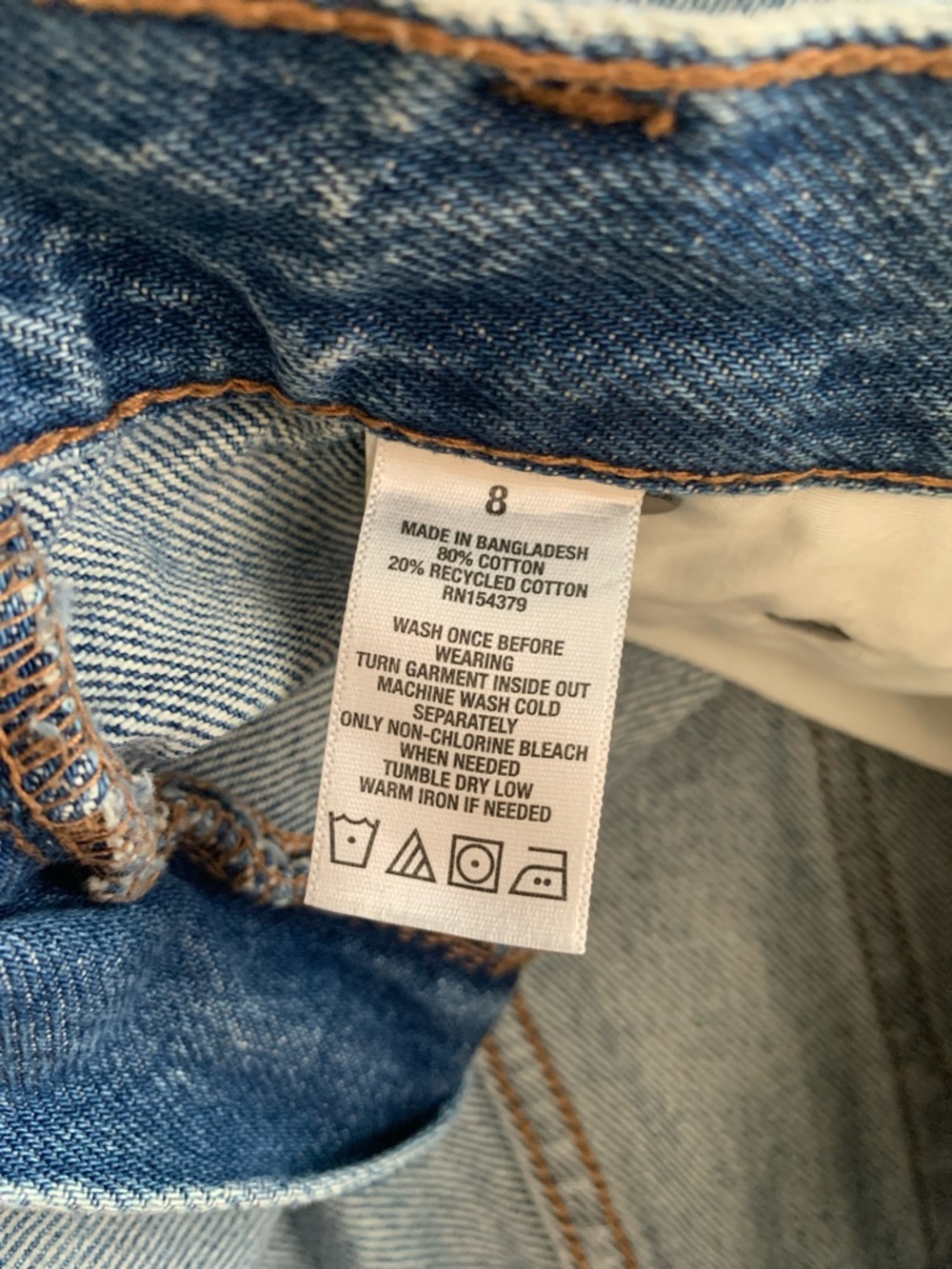 4/$30 Aeropostale Light Blue Distressed Denim Jean Shorts - Picture 3 of 4